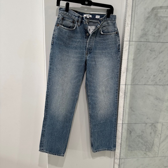 Re-Done light wash  70s stove pipe jeans sz 28 - Picture 1 of 6